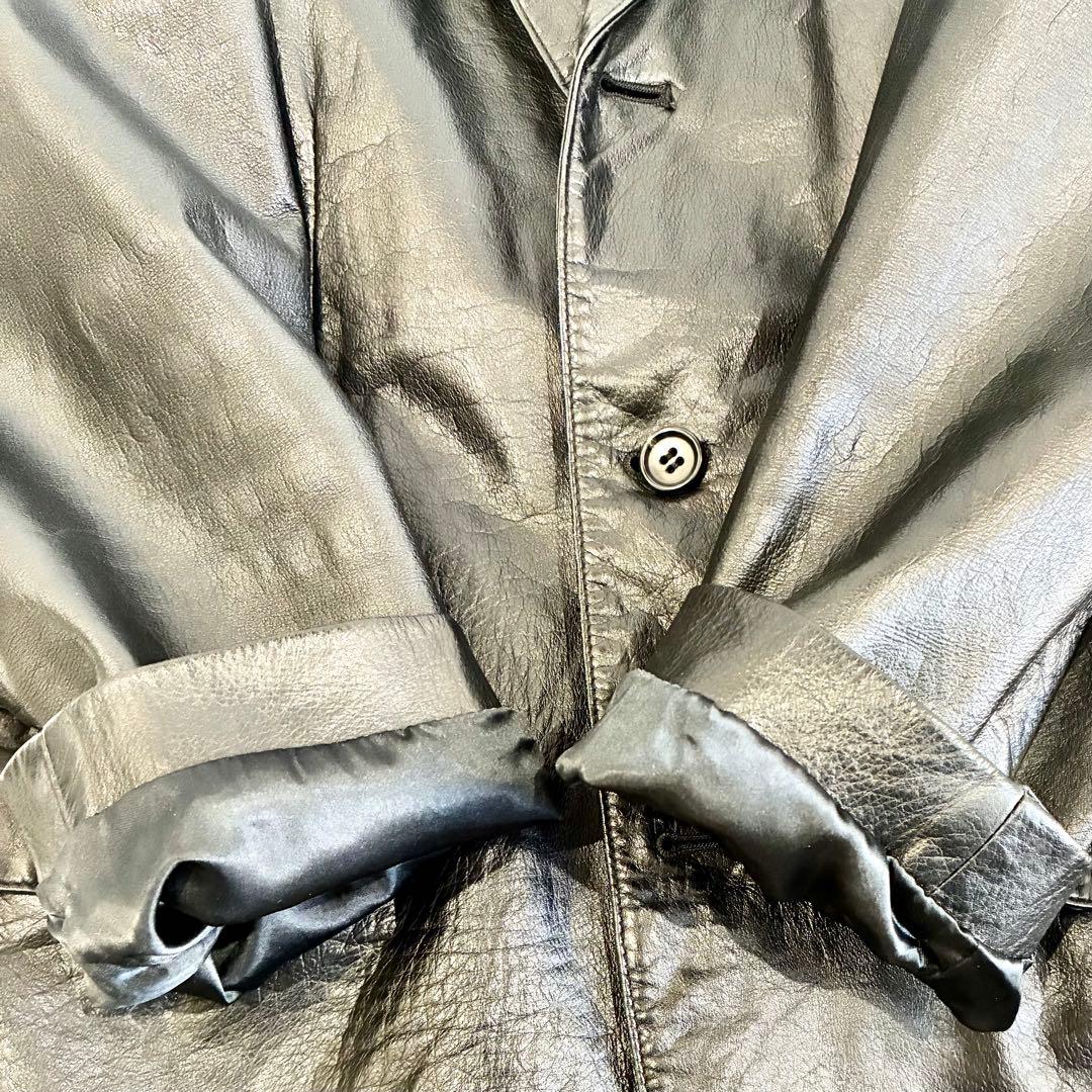 希少 美品 Paul Smith レザー テーラード ブラック　XL 牛革