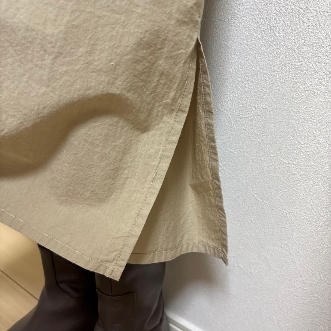 かぐれ　コットンシルクシャツワンピース　ベージュ　size1 M