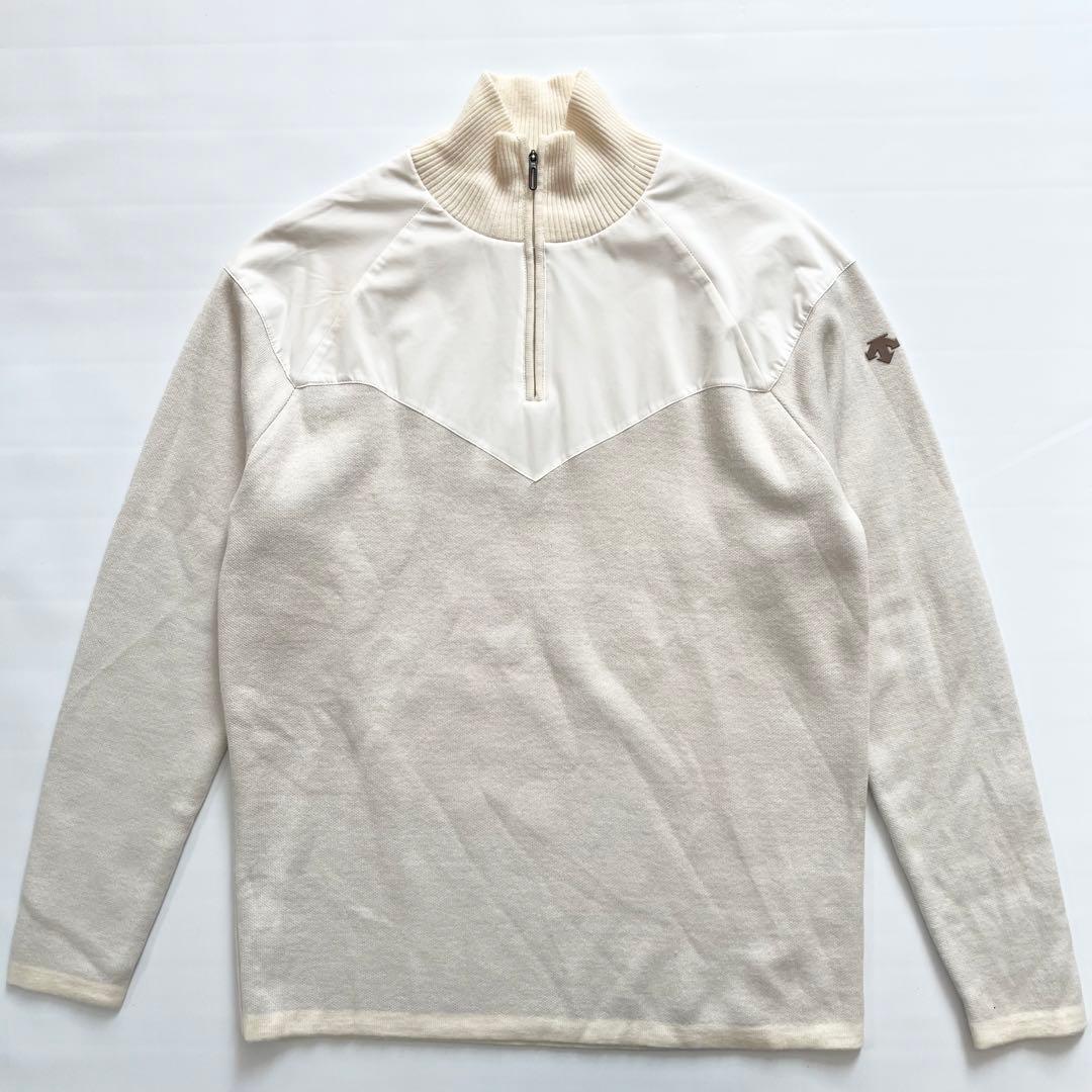 DESCENTE GOLF デサントゴルフ　異素材　切替　ニット　セーター　ロゴ