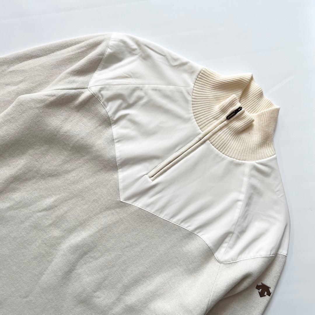 DESCENTE GOLF デサントゴルフ　異素材　切替　ニット　セーター　ロゴ
