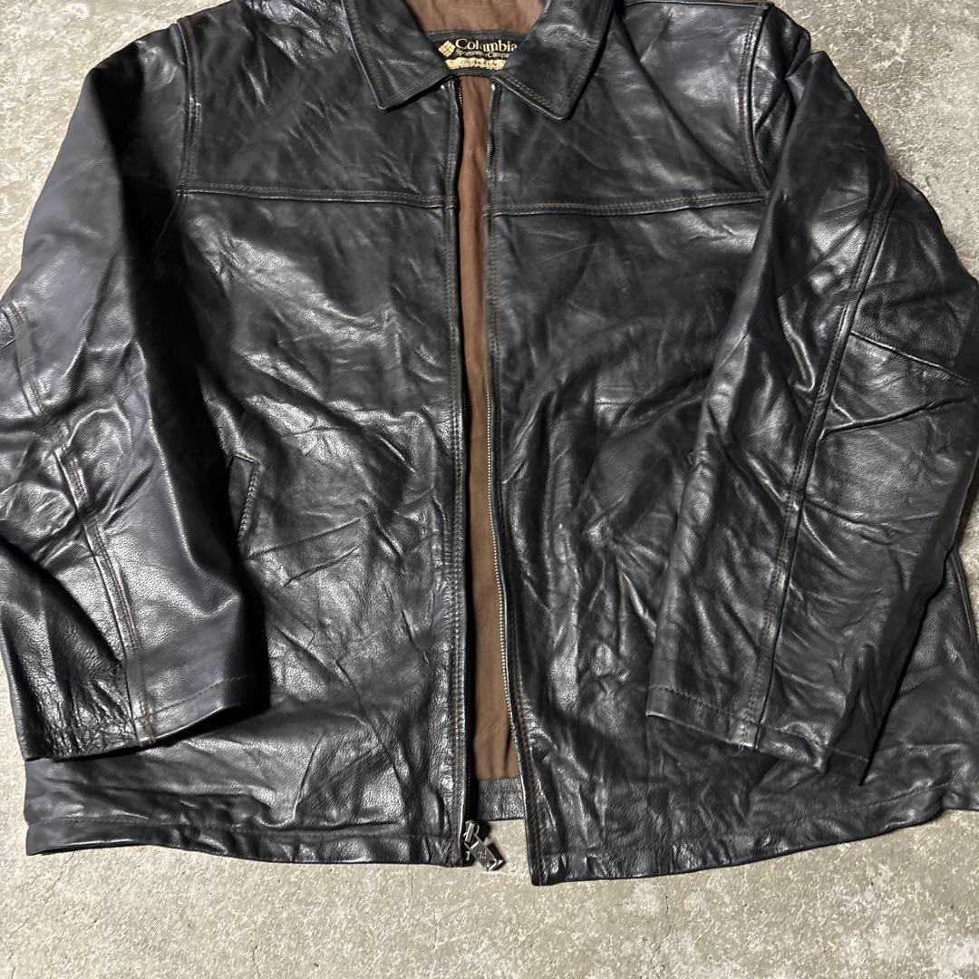 【希少】Columbia レザージャケット XXL 本革 ジップ不良あり