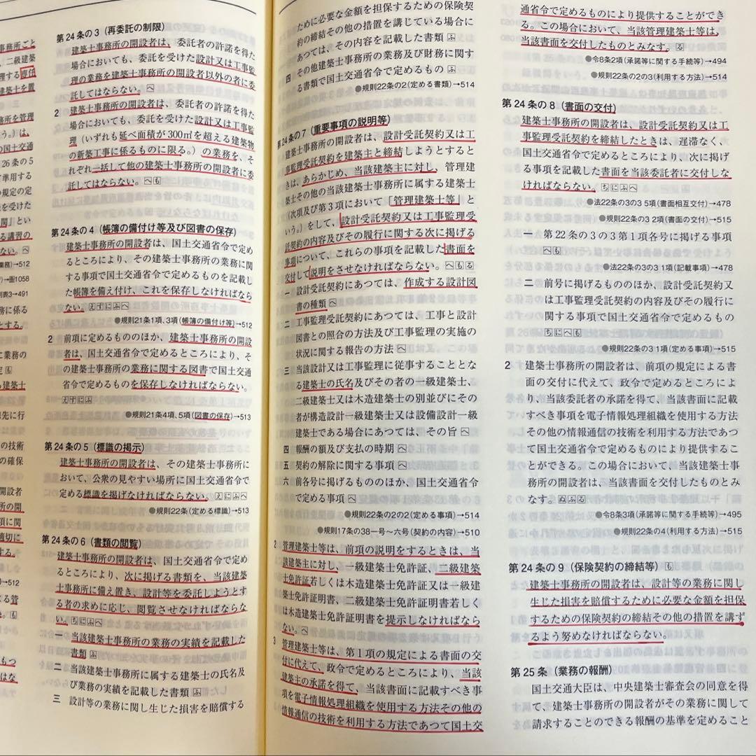 【限定特価】二級建築士　2025年版　法令集 （線引済み、INDEX貼付け済み）