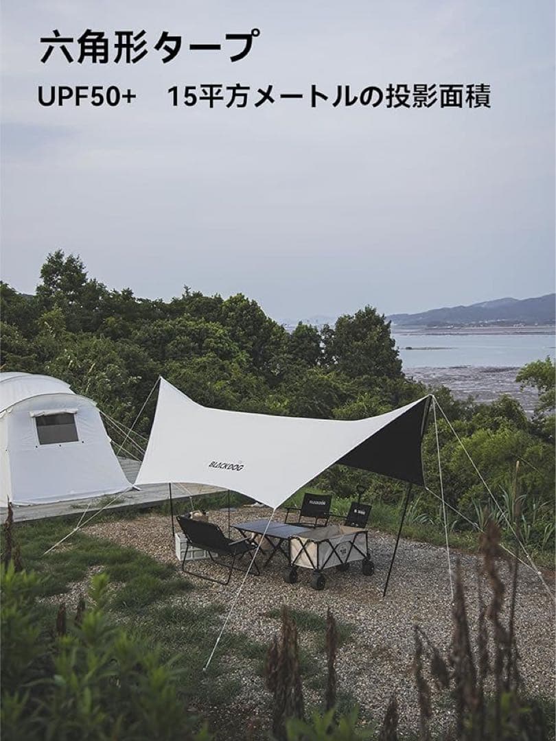 massa 様　blackdogヘキサタープ防水5.5mｘ3m紫外3000mm