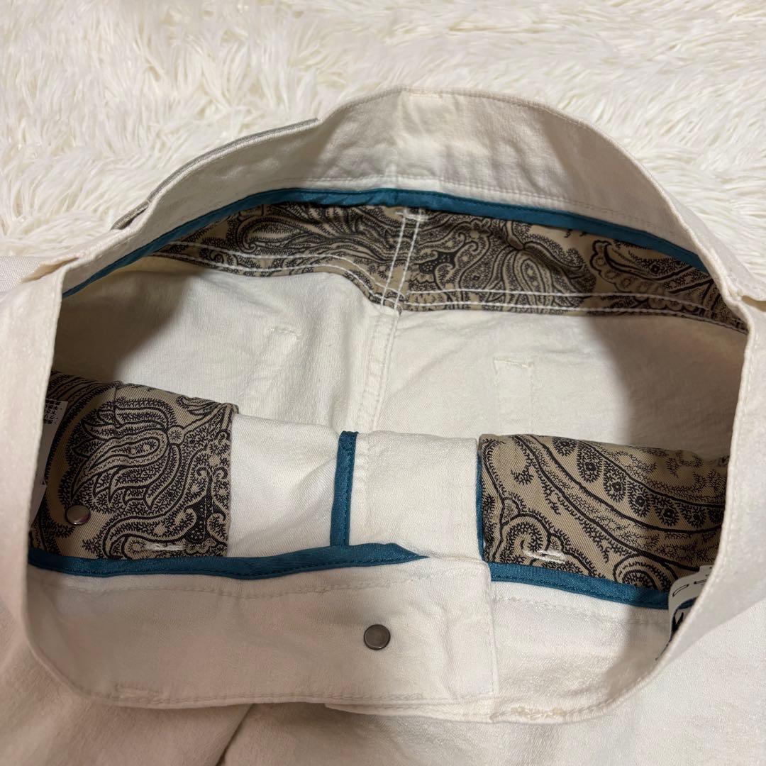 ETRO Milano ホワイトデニム パンツ ペイズリー