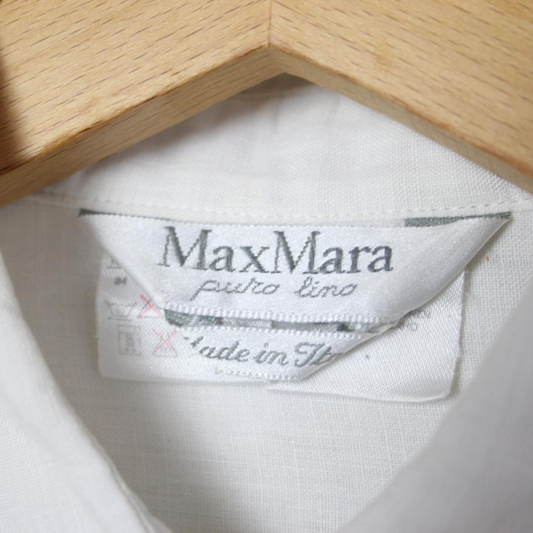 専用MaxMara 麻ブラウス シャツ マックスマーラ レディースM 白タグ