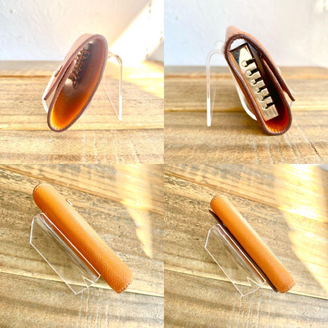 □J エルメス セリエ エテュイクレ6 レザー 6連キーケース クシュベル 送無