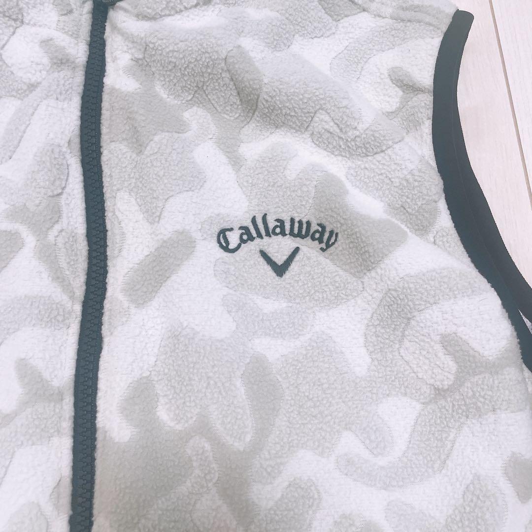 Callaway キャロウェイ メンズ ベスト フリース グレー ✕ホワイト L
