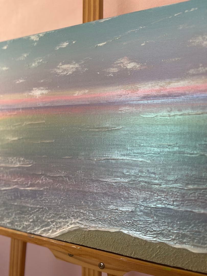 海の風景 テクスチャーアート 海の絵 海 海アート 癒し 風景　原画