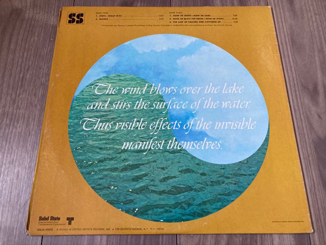洋楽 LP:Chick Corea/Now He Sings, Now He Sobs