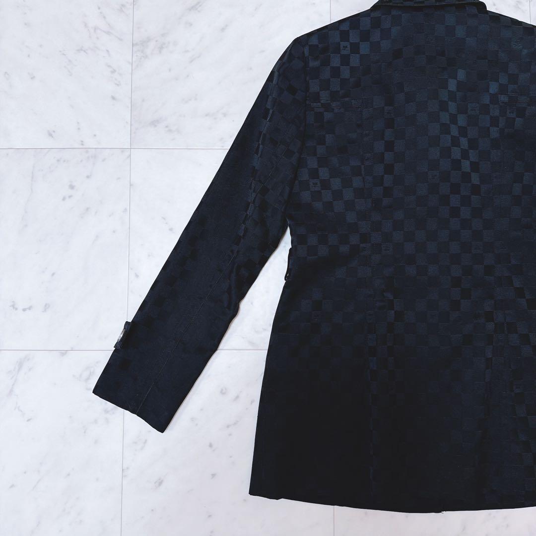 Courrèges　クレージュ　市松模様　スプリングコート　ロゴ刻印ボタン