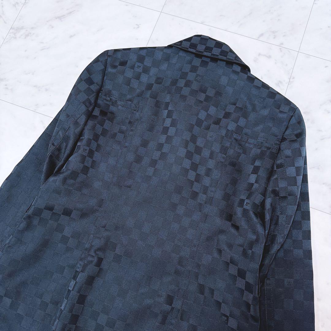 Courrèges　クレージュ　市松模様　スプリングコート　ロゴ刻印ボタン