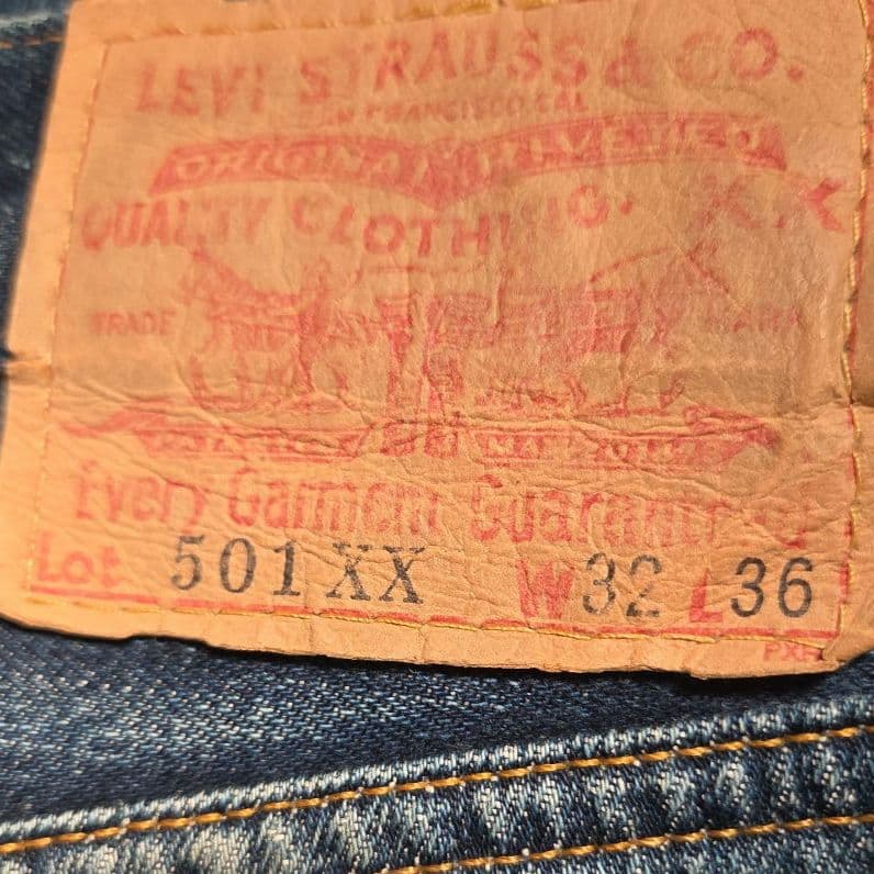 a*4様 Levi's501XX BIGE 赤耳 ボタン裏555 W32 L36