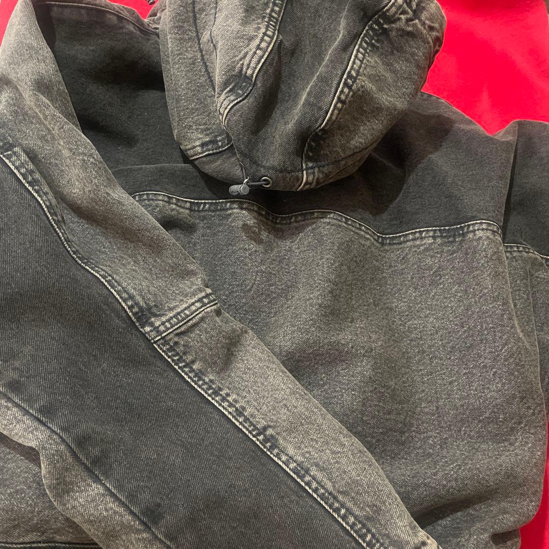 完売品 ZARA セットアップ コントラストフード付　デニムジャケット パンツ