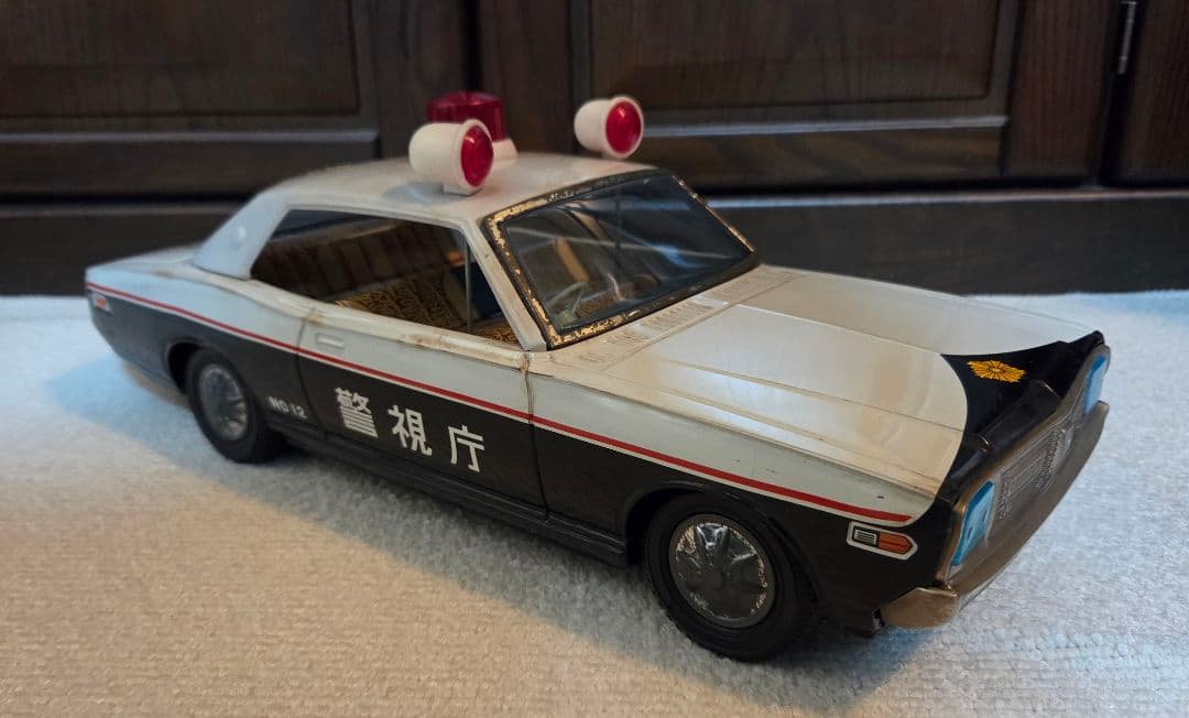 【年代物】【箱付】イチコー　グロリア　パトロールカー　ブリキ　車　ミニカー