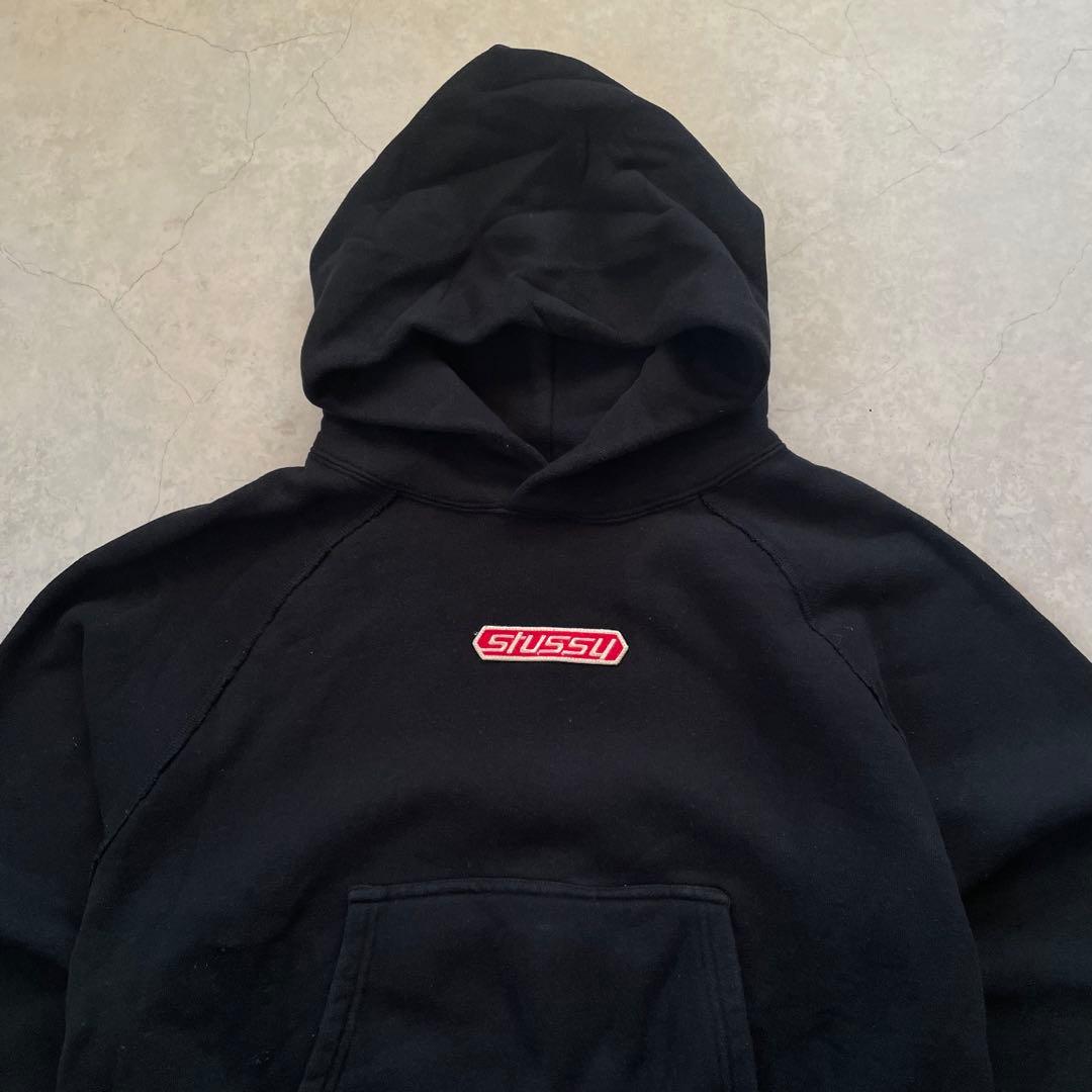 STUSSY ステューシー パーカー 短丈 ロゴ 黒