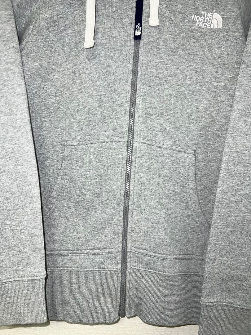THE NORTH FACE ジップアップパーカー フードロゴ　サイズＬ　グレー