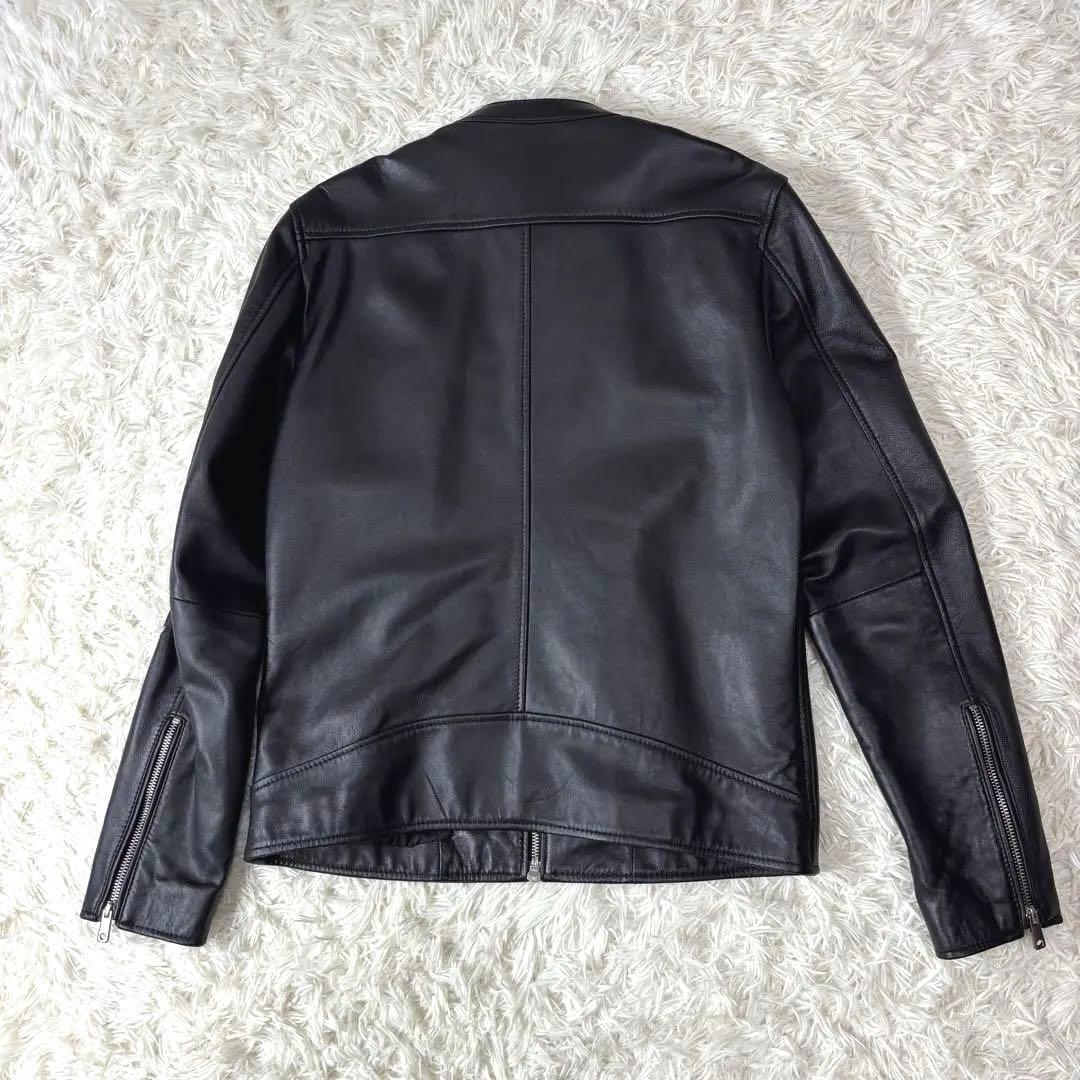 UNITED TOKYO ラムレザー シングル ライダースジャケット 黒 3