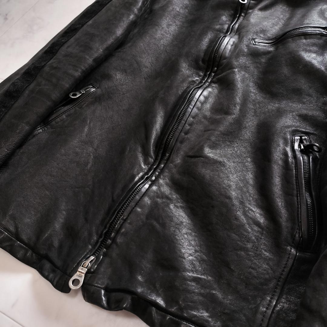 バックラッシュ ドイツキップ製品染めレザージャケット XL ブラック 10AW