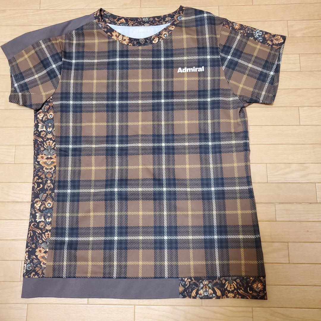 Admiral チェック柄 半袖Tシャツ ブラウン系