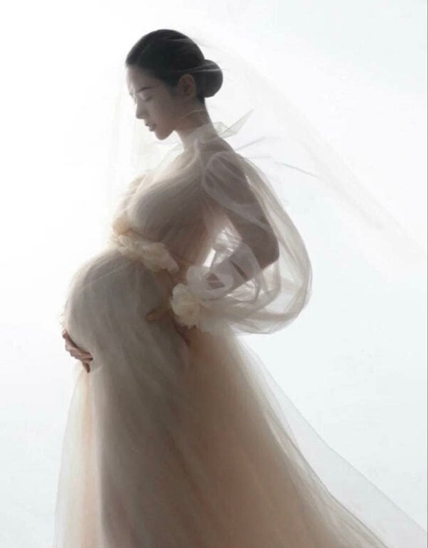 ♡いちご♡　マタニティ　ドレス　マタニティフォト　チュール　衣装　妊娠