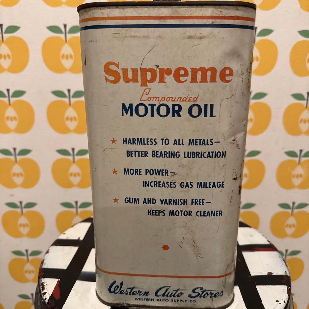 Supreme Motor Oil 2ガロンWestern Auto オイル缶