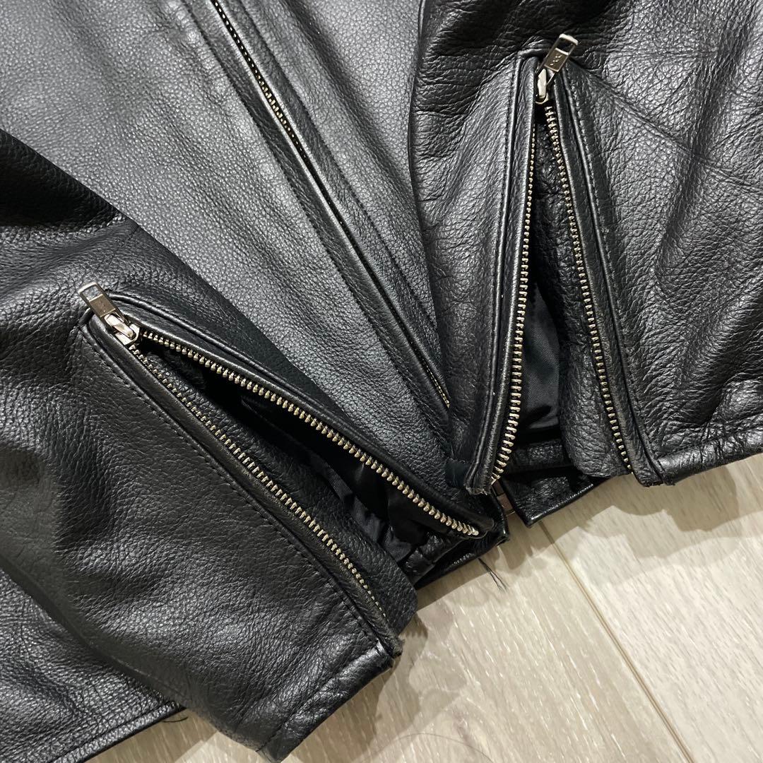 〜00s Bee 本革 シングルライダースジャケット 2XL レザージャケット