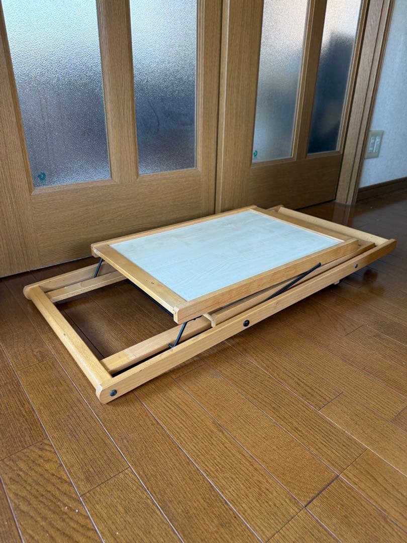 折りたたみ式　木製　キッチンワゴン