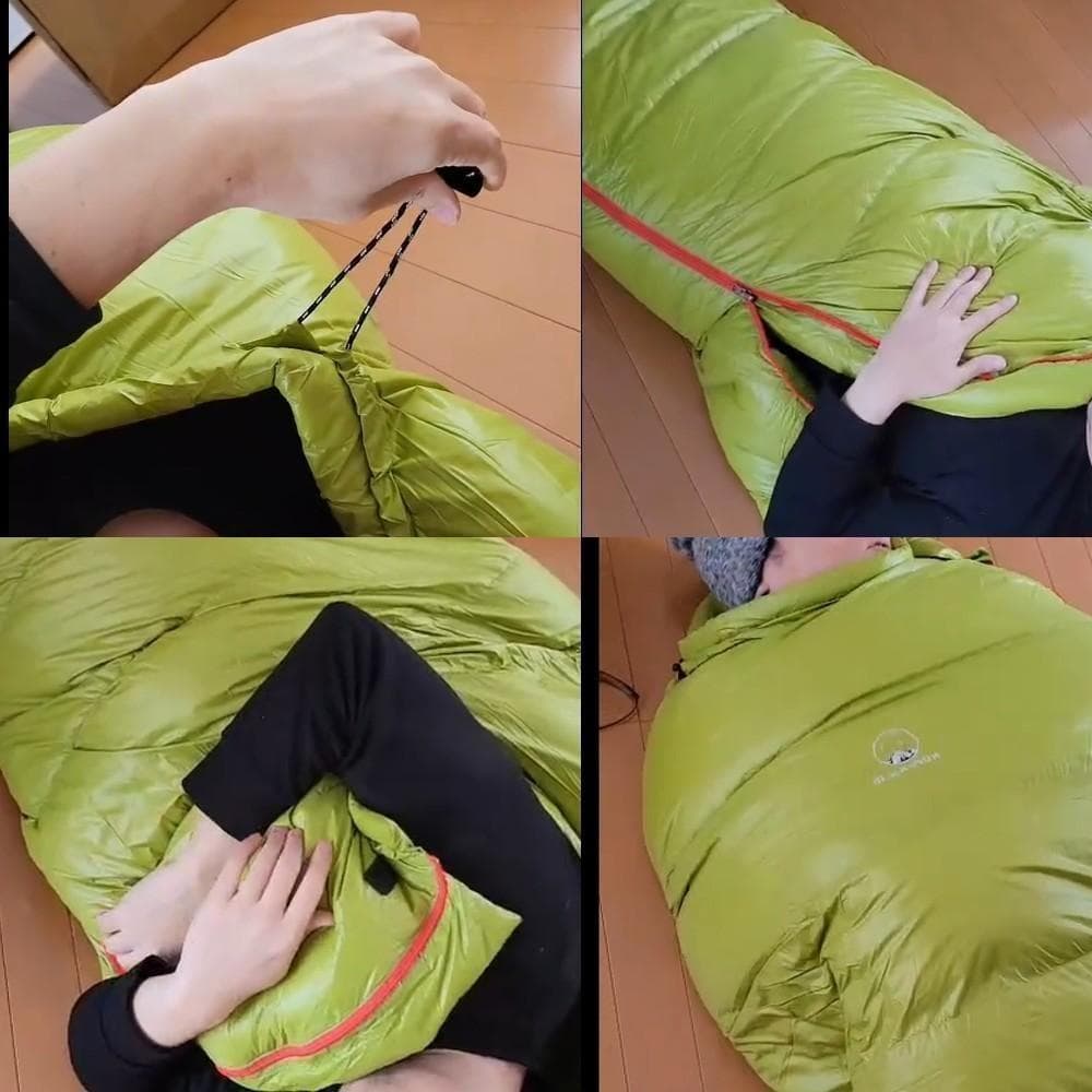 ★SALE★　高級ダウン使用　マミー型　寝袋 ダウンシュラフ　700g　グリーン
