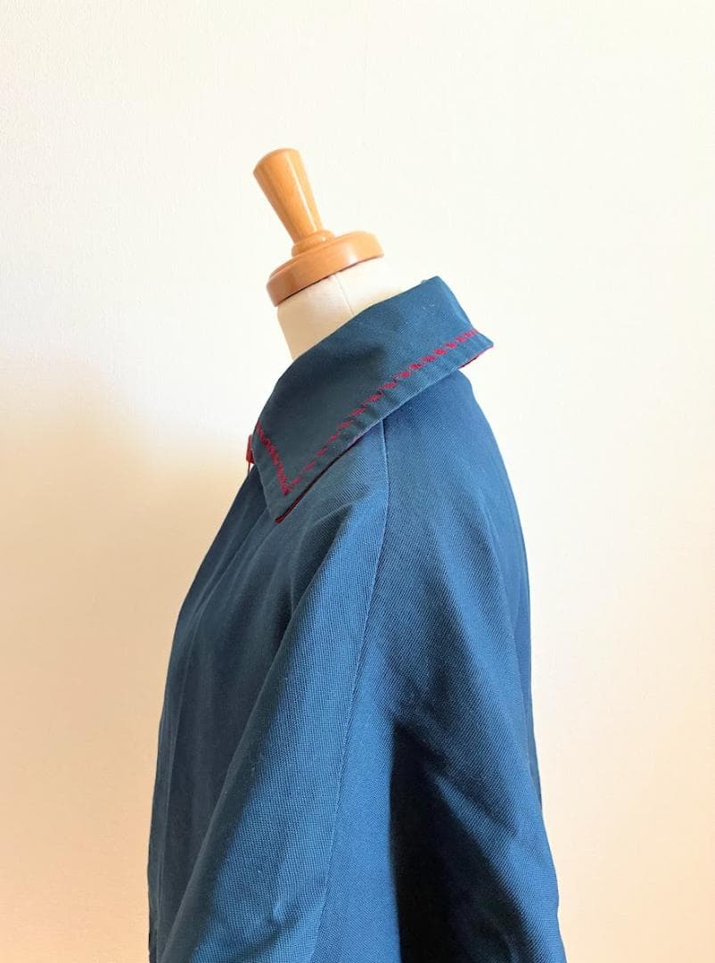 USヴィンテージ青×赤ポンチョコート/60’s/モード/oz vintage