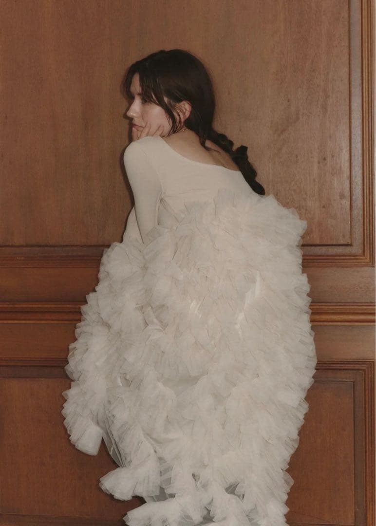 【新品】 NOTRE émor ruffle tulle dress beige