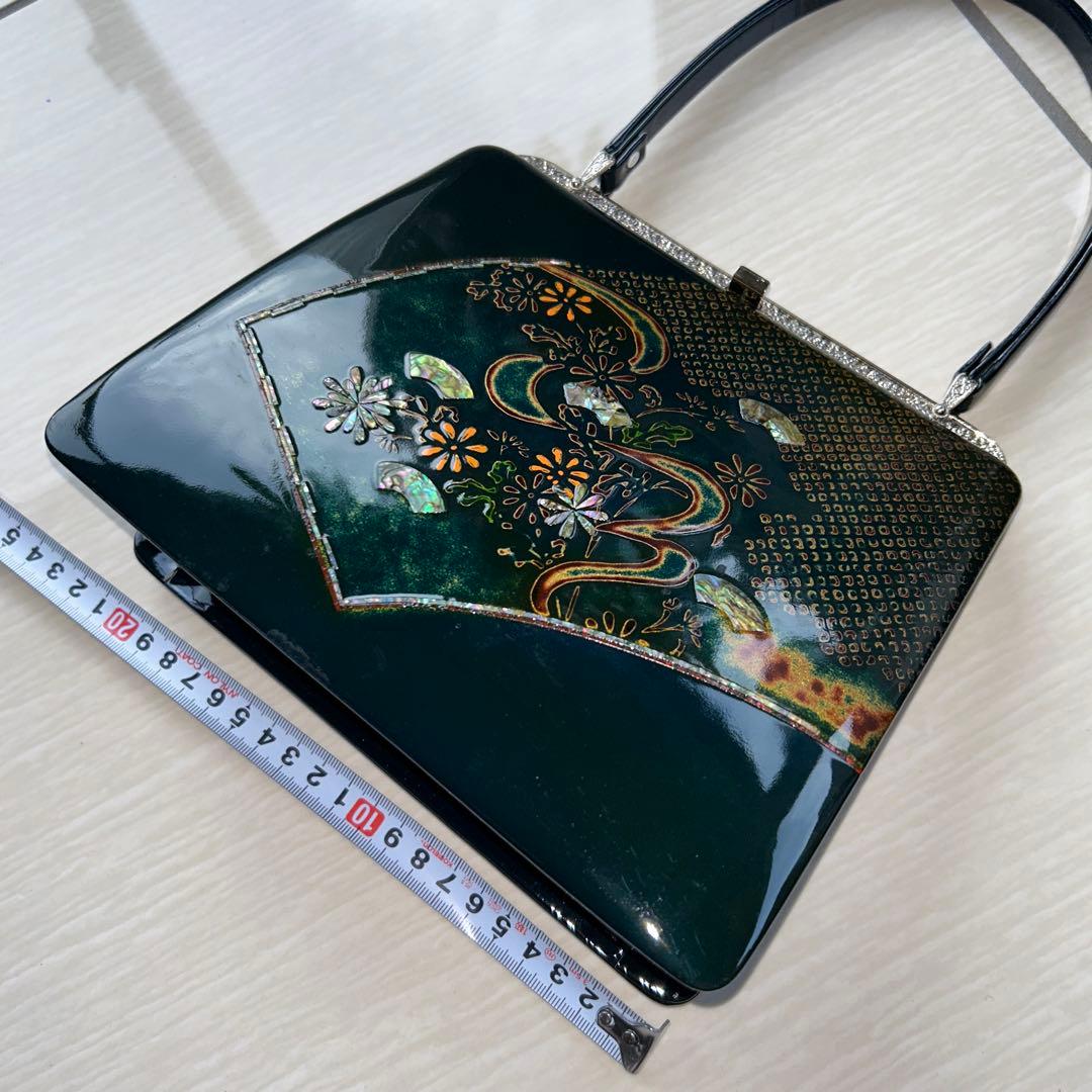 花柄 和装用バッグと草履セット　螺鈿