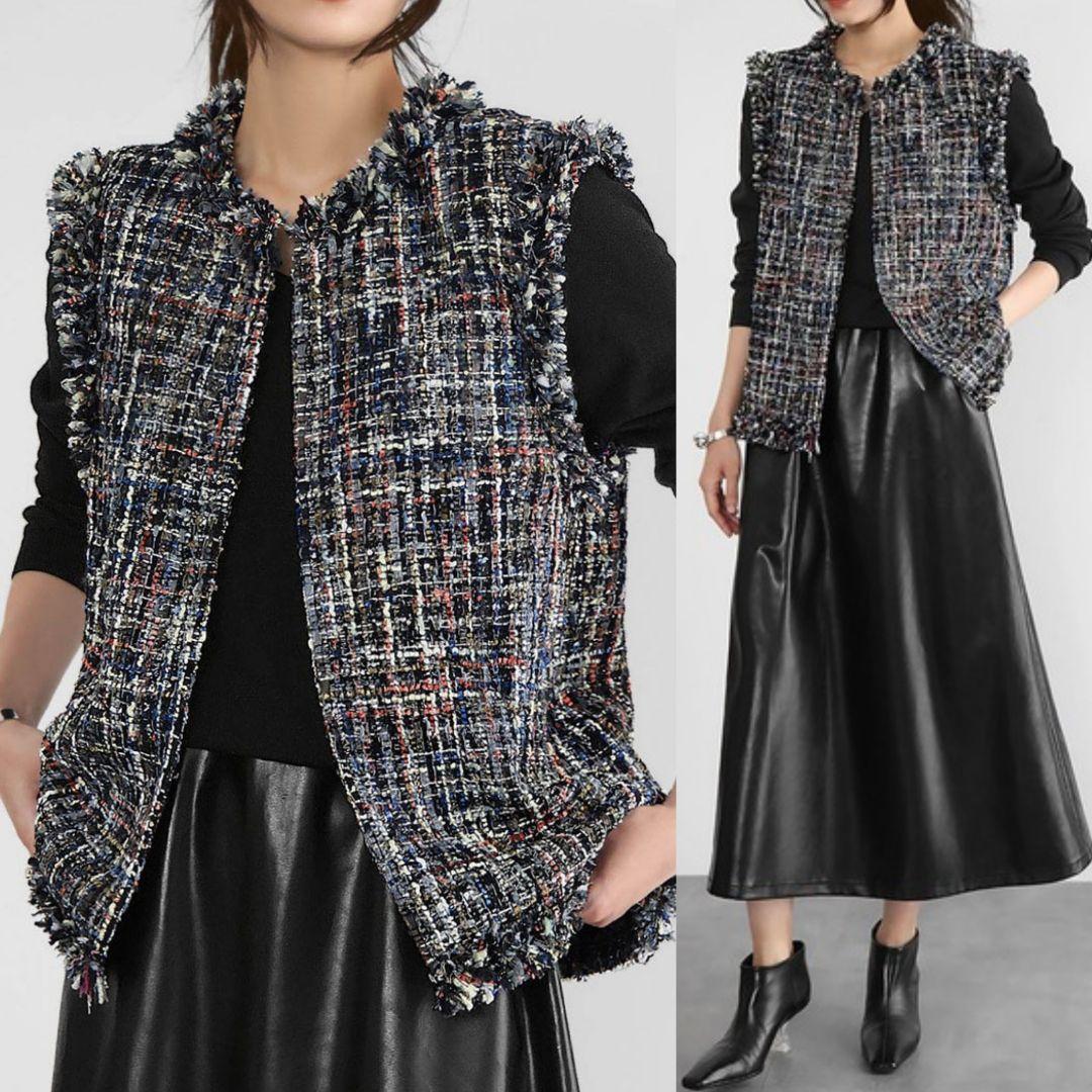 ELFRANK◇エルフランク《2024AW》ミックスツイードフリンジジレ　ベスト