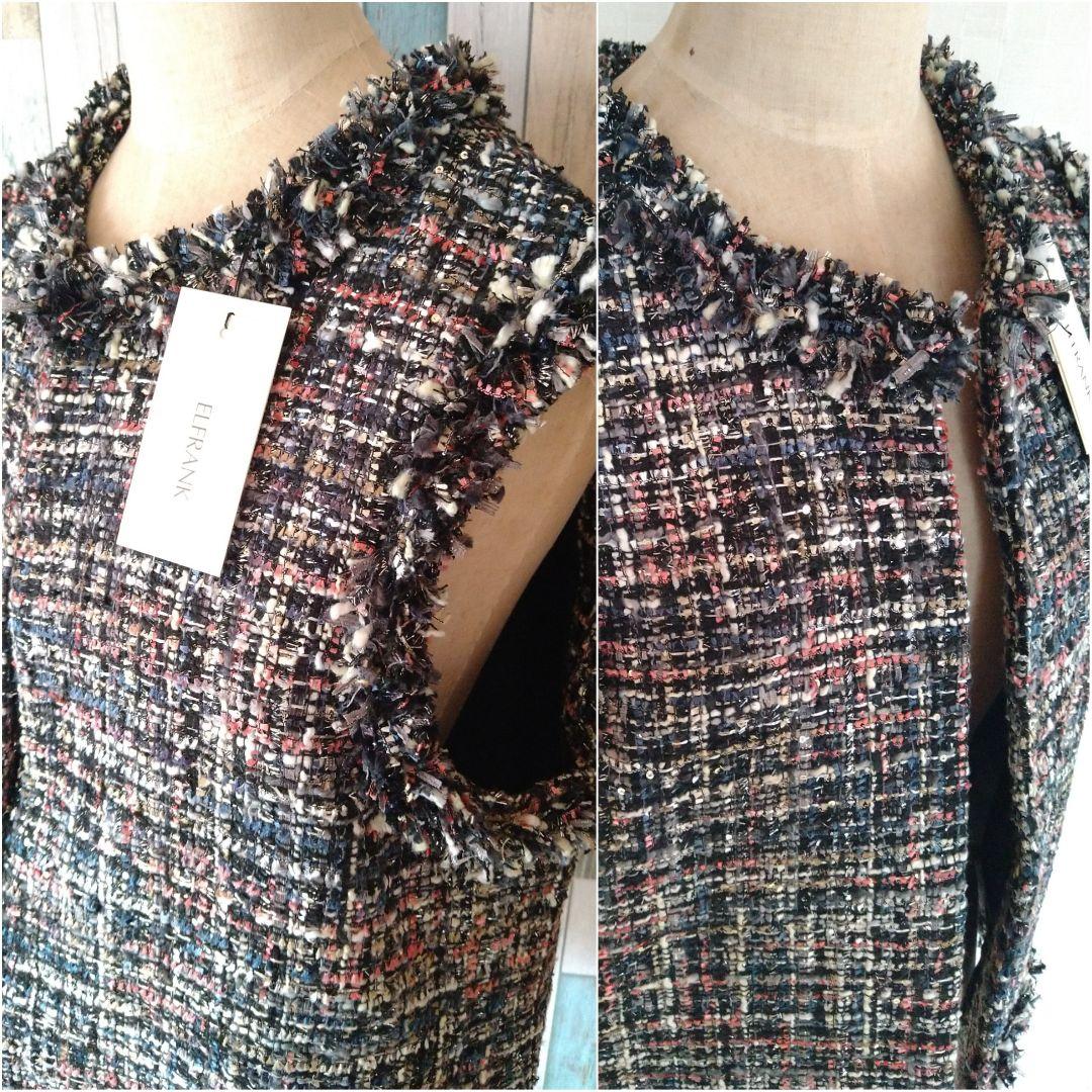 ELFRANK◇エルフランク《2024AW》ミックスツイードフリンジジレ　ベスト