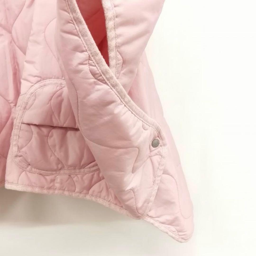 45r 45rpmナイロンリップのキルトポンチョ ピンク
