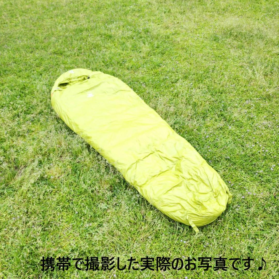 寝袋　シュラフ　マミー型　グースダウン使用　アウトドア　グリーン　400g