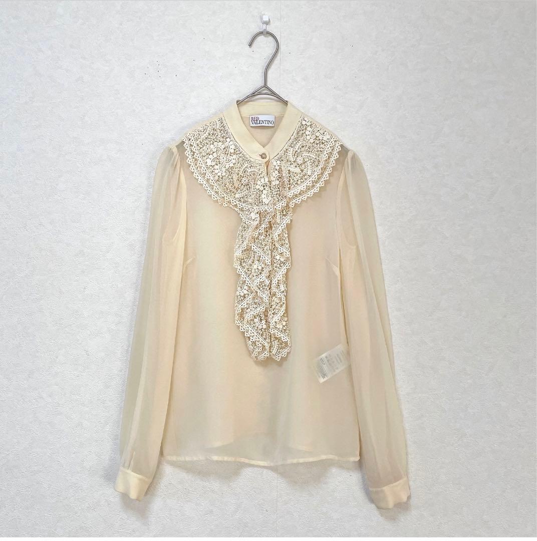 美品✨VALENTINO シルク100% レース フリル ブラウス