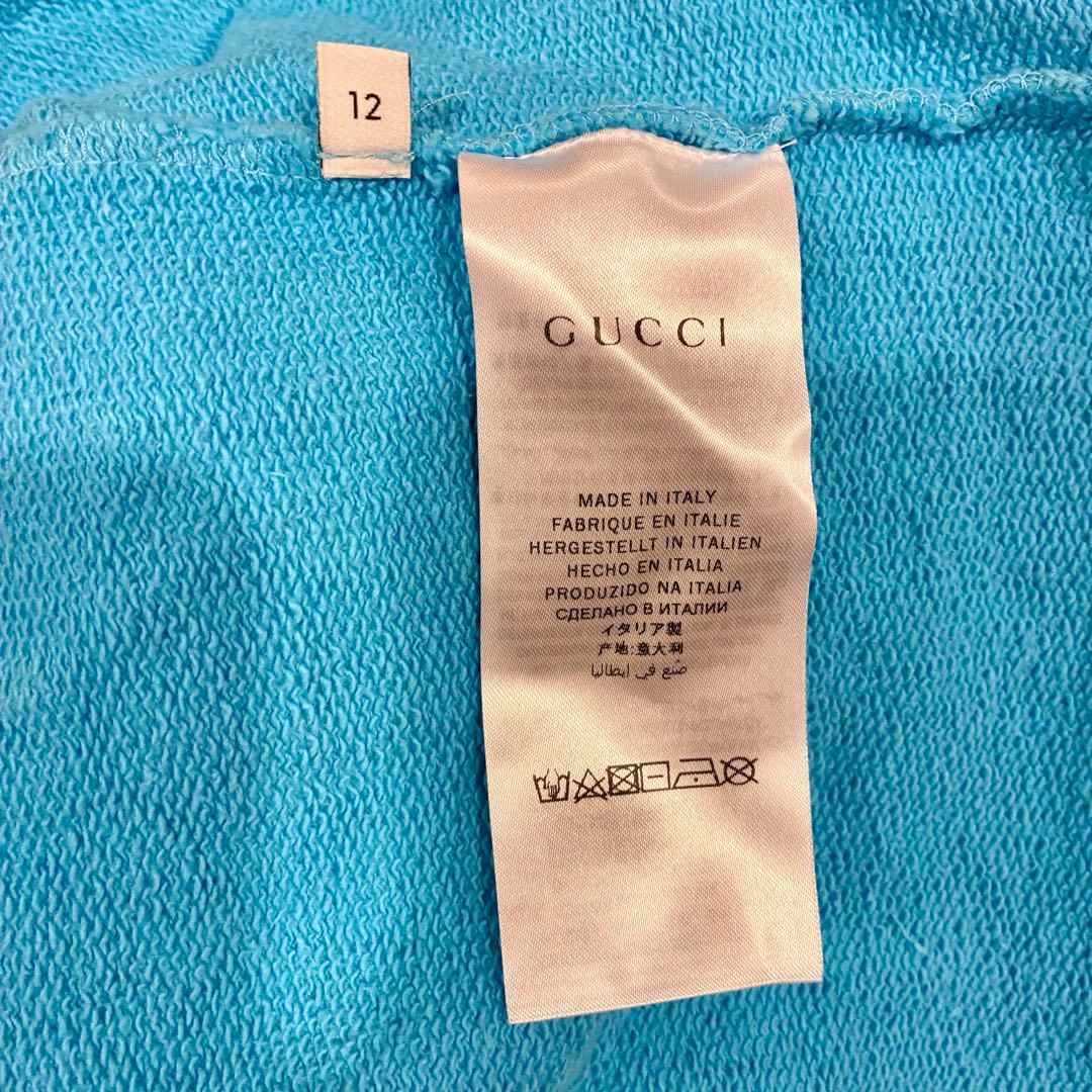 GUCCI グッチ オーバーサイズ パーカー サイドライン ブルー