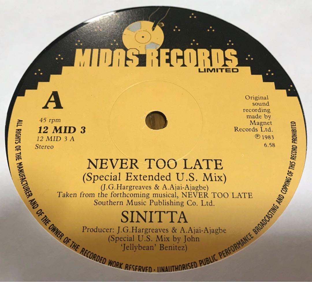 洋楽 Sinitta - Never Too Late / Original UK12