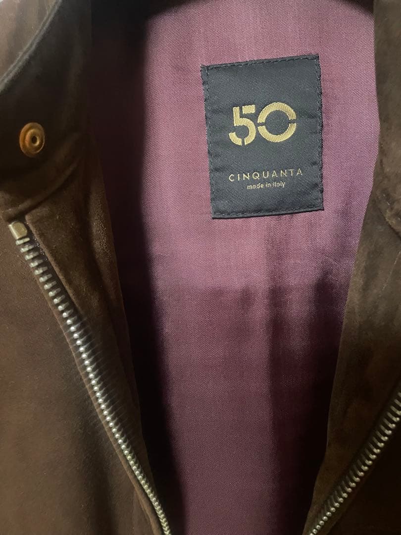 CINQUANTA ブラウン スエード ライダースジャケット 48