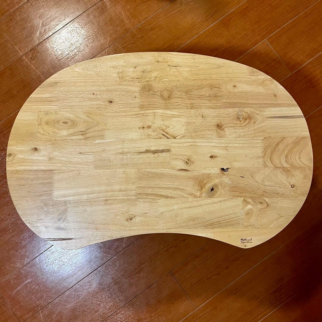 ナチュラルウッド オーバル ローテーブル 美品