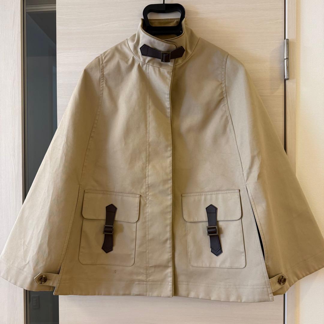 SCAPA/スキャパ ポンチョ ジャケット ベージュ 38 Mサイズ 約6万円