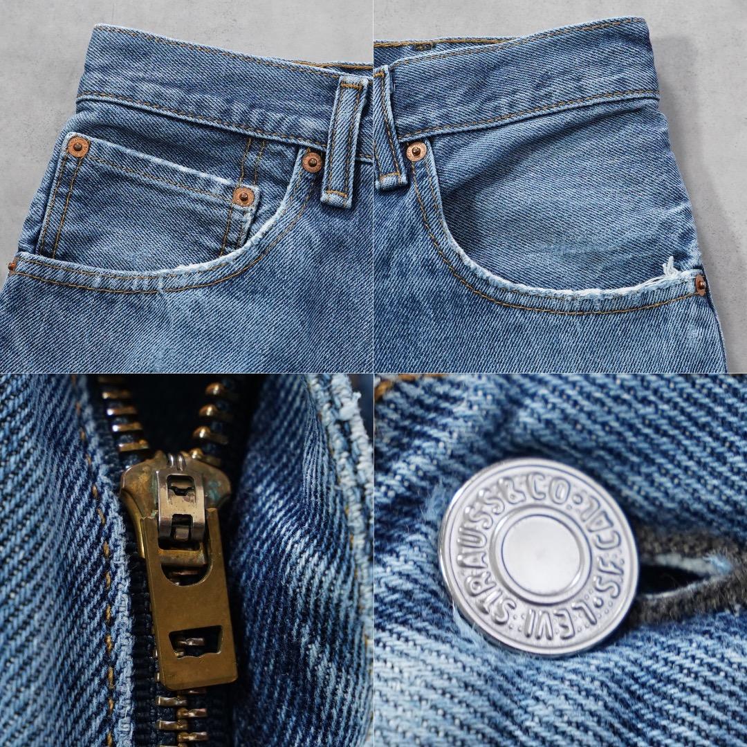 リーバイス517 Levis W32 フレアボトム ブーツ 青 古着 18456