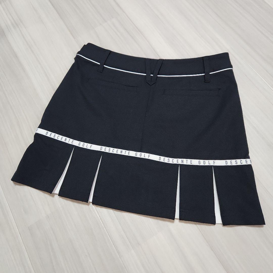 DESCENTE GOLF☆ストレッチボックスプリーツスカートパンツ一体型S 黒