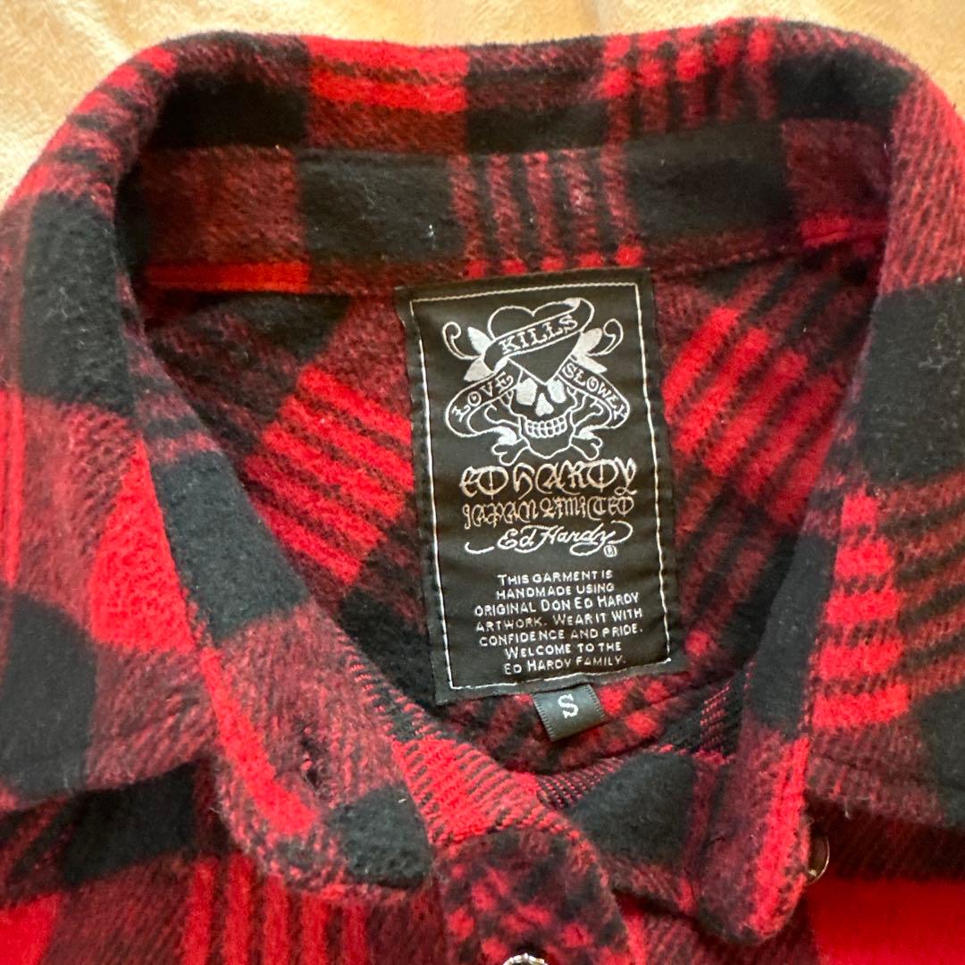 トップス Ed Hardy archive tattodesign check shirt