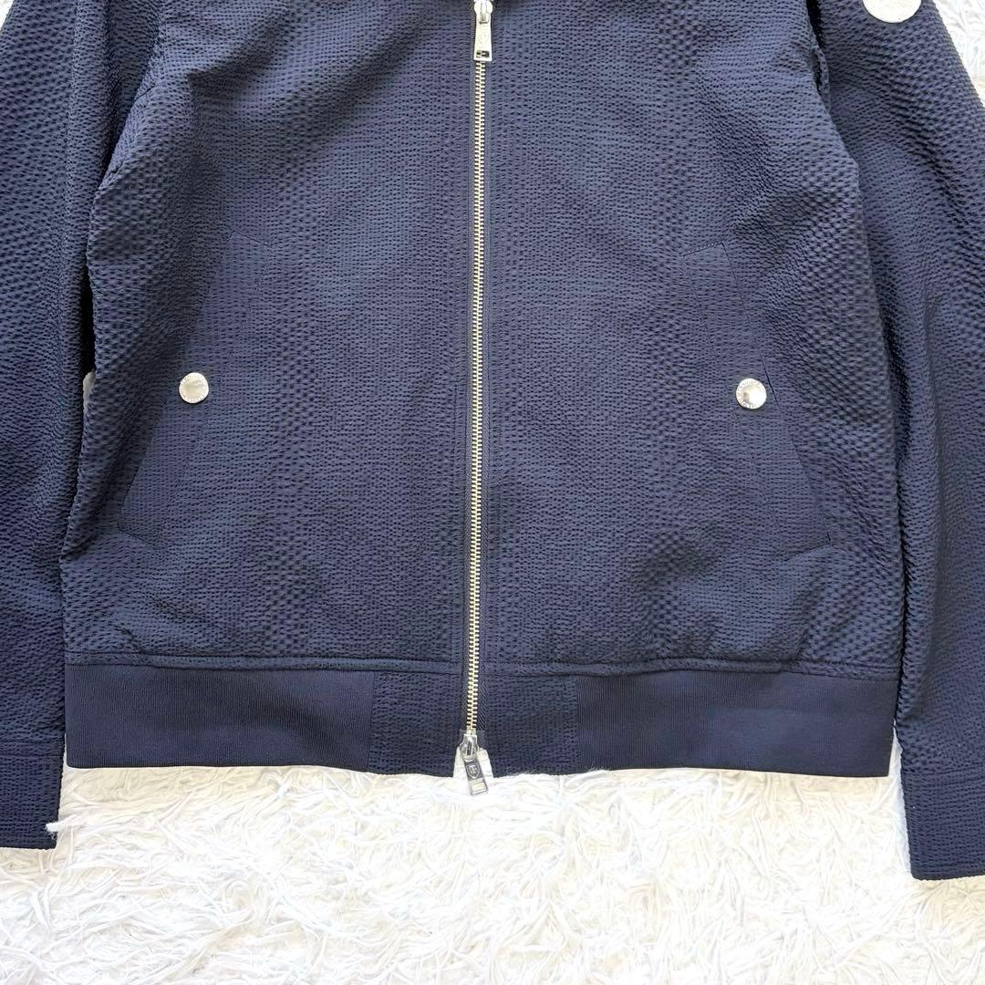 美品✨人気のL✨ブラックレーベルクレストブリッジ シアサッカージップジャケット紺