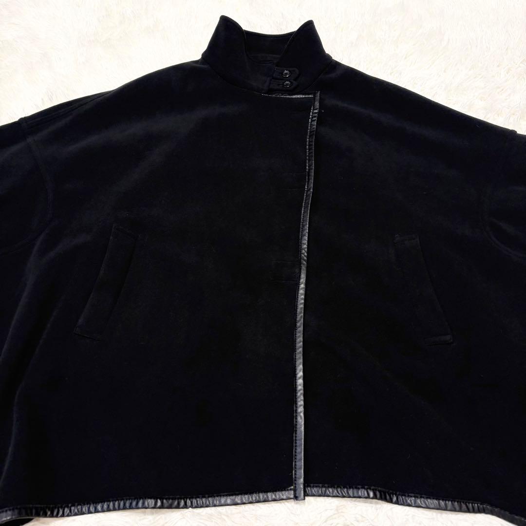 【極美品】 FENNEL ケープ ポンチョ ジャケット 黒 9号 ヤマダヤ