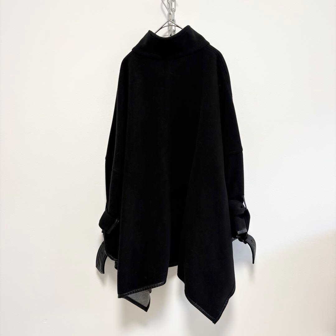 【極美品】 FENNEL ケープ ポンチョ ジャケット 黒 9号 ヤマダヤ
