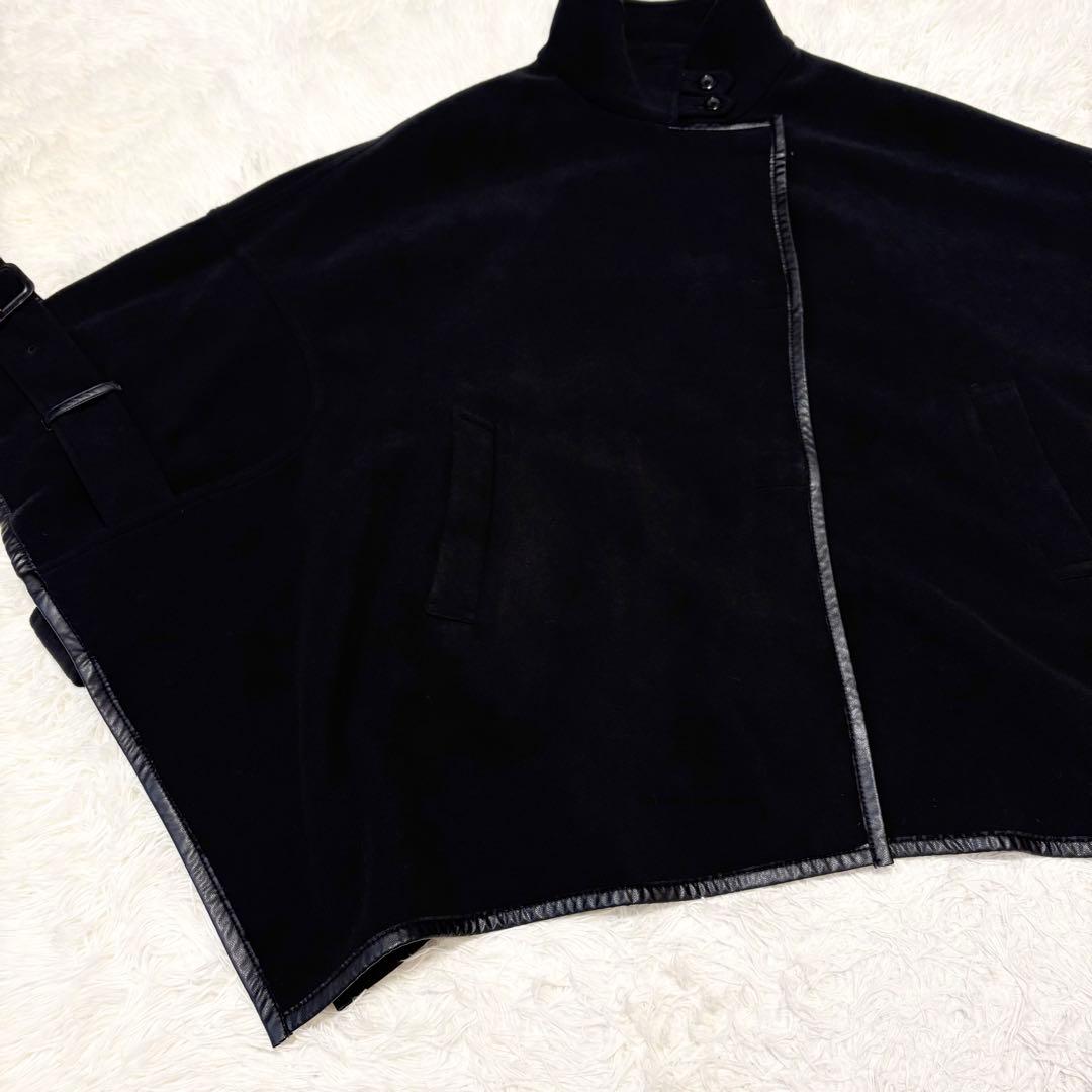 【極美品】 FENNEL ケープ ポンチョ ジャケット 黒 9号 ヤマダヤ