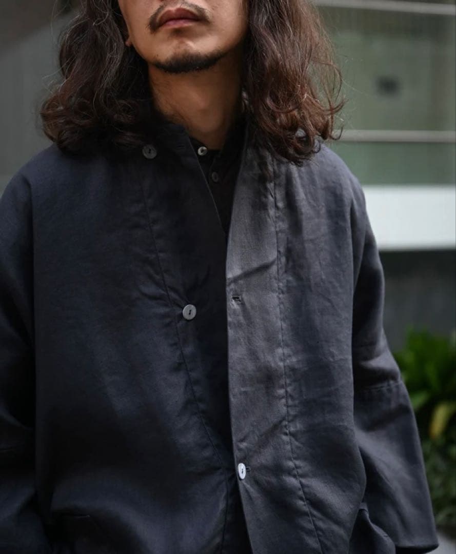 mittan さざ波大麻ワイドジャケット