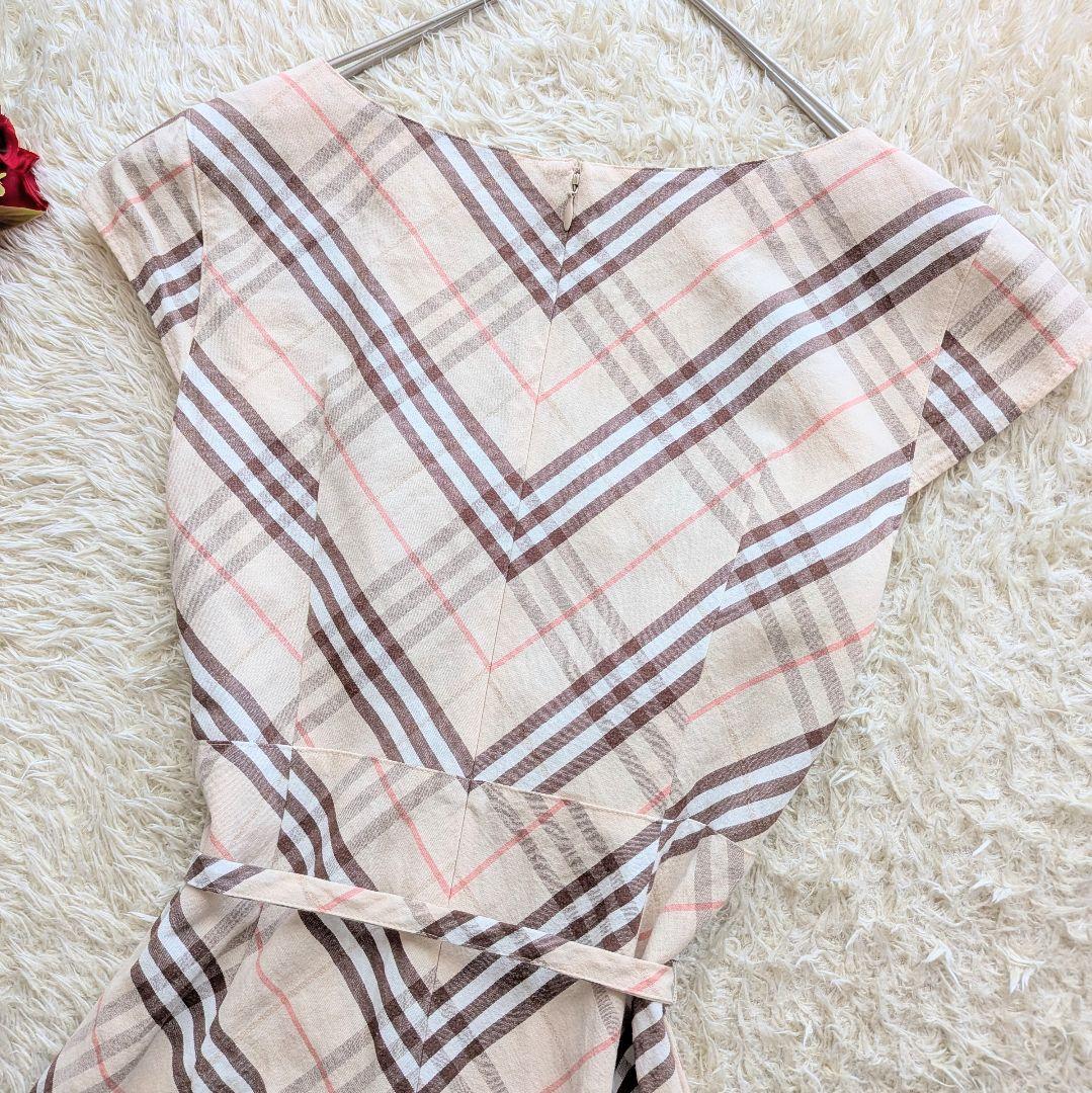 BURBERRY LONDON♪ノバチェックワンピース　リボンベルト　S